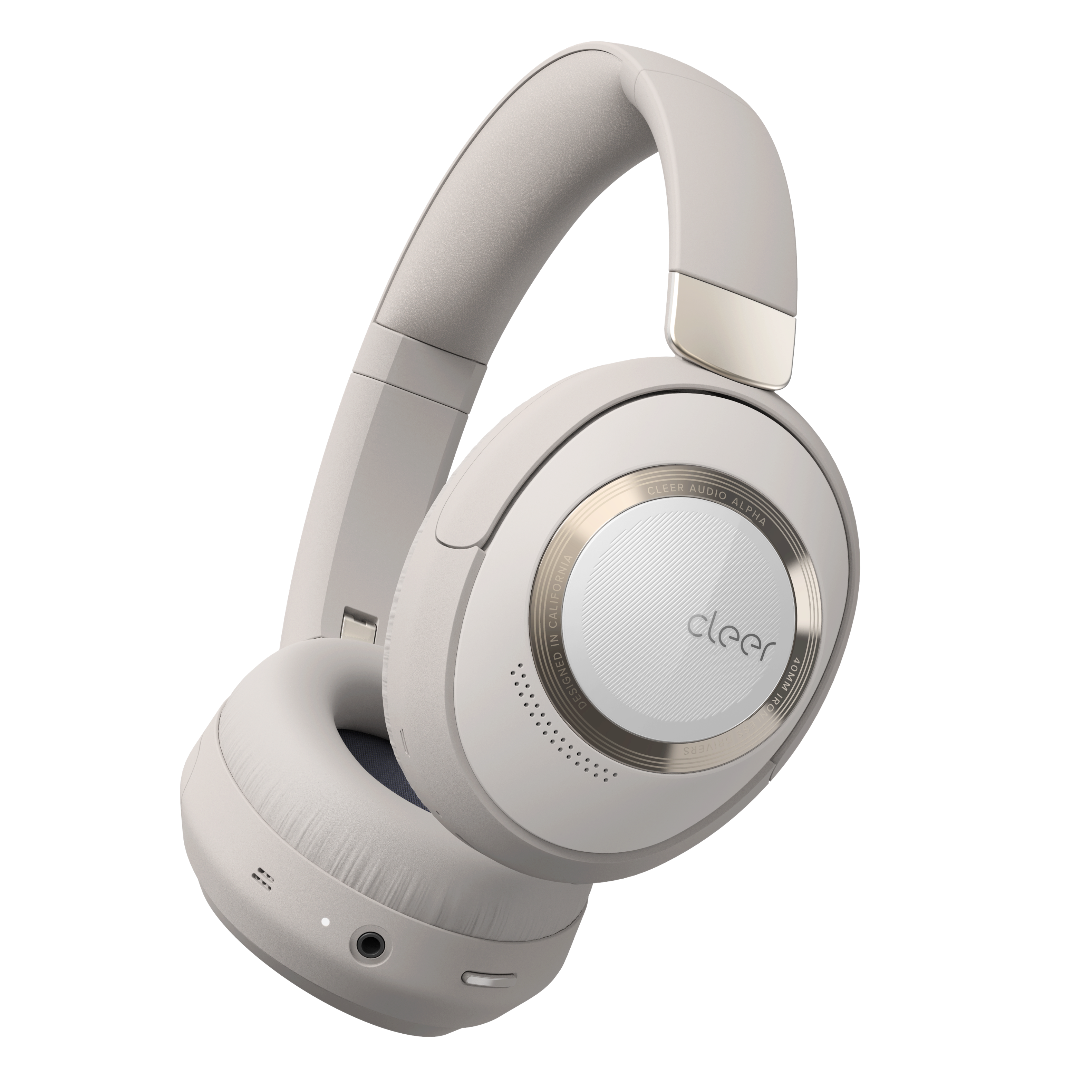 Cleer - Alpha ANC Bluetooth Headphones – Adaptive Noise Canceling, 35Hr Battery, Dirac Audio, Touch Controls - Stone