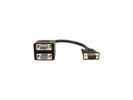 Rocstor - Premium 1 ft VGA to 2x VGA Video Splitter Cable - M/F - Black