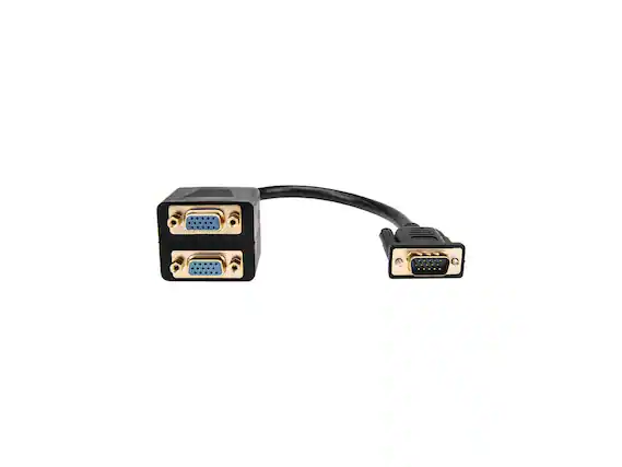 Front. Rocstor - Rocstor Premium 1 ft VGA to 2x VGA Video Splitter Cable - M/F - Black.
