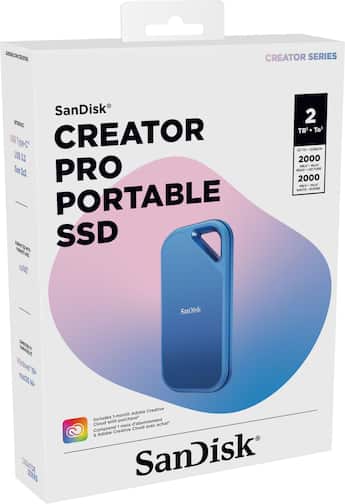 SANDISK Creator Pro 2TB Portable SSD Blue - Best Buy SANDISK Creator Pro 2TB Portable SSD Blue - Best Buy