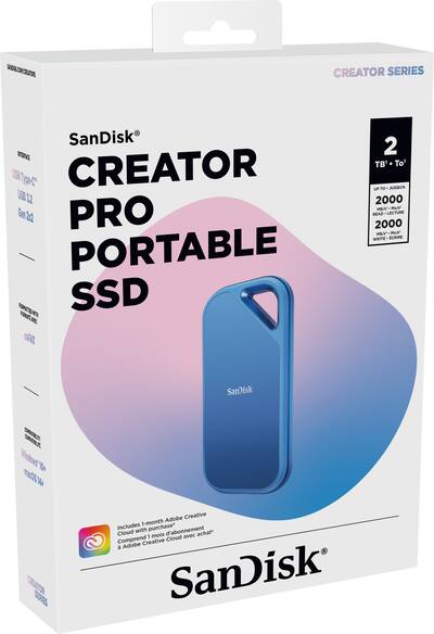 SANDISK Creator Pro 2TB Portable SSD Blue SDSSDE81C-2T00-G25 SANDISK Creator Pro 2TB Portable SSD Blue SDSSDE81C-2T00-G25