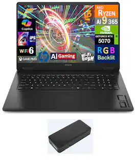 HP - OMEN Laptop 17.3 QHD (AMD Ryzen AI 9 365, 64GB DDR5, 4TB PCIe SSD, GeForce RTX 5070, Win 11 Pro)