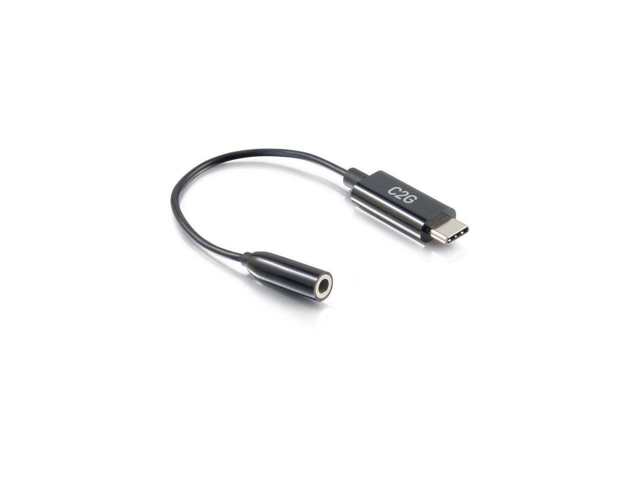 Alt View 9. Cables to Go - C2G USB C To Aux Adapter (3.5mm) USB C Phone Adapter For Audio - Black.