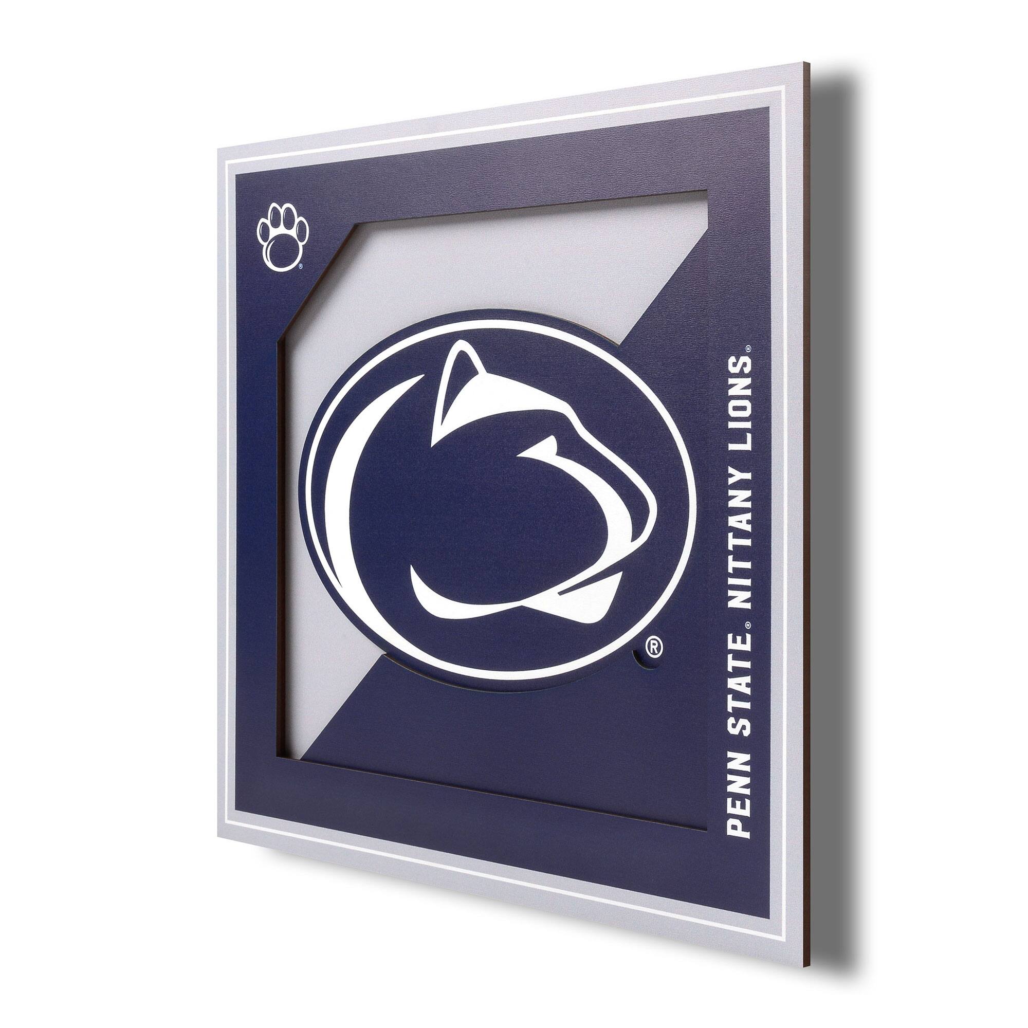 Penn State Nittany Lions 12'' x 12'' 3D Logo Wall Art