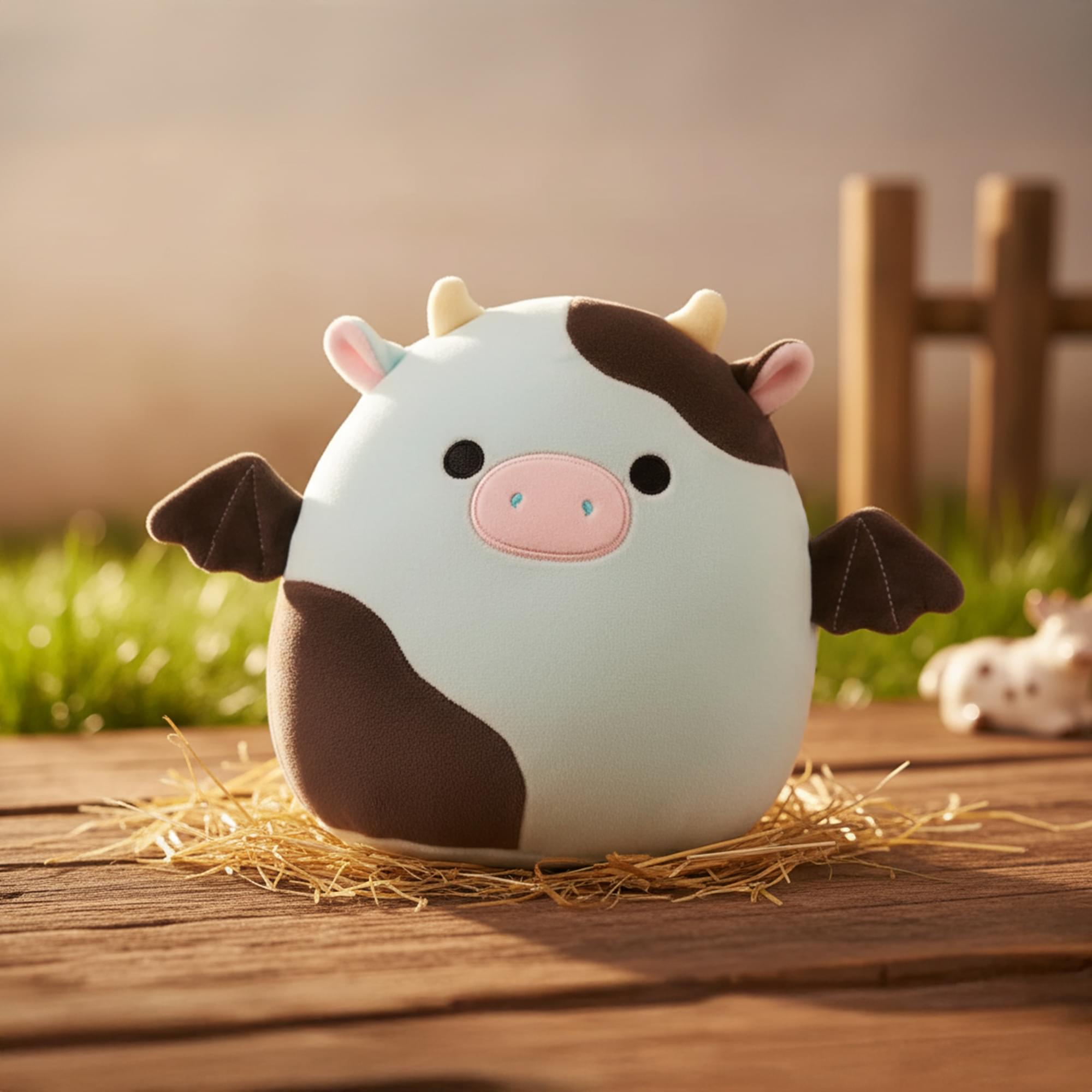 Alt View 10. Kellytoy - Squishmallows 8 Inch Plush | Cillian The Cow Bat - White.