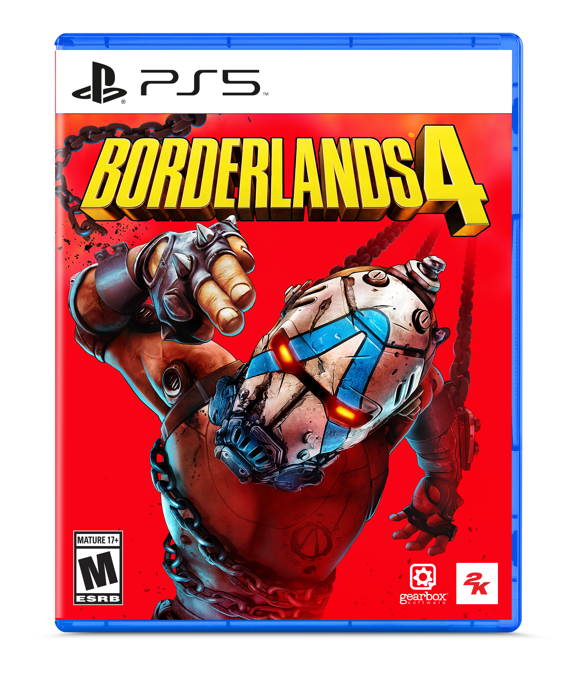 Borderlands 4 is a mature game rated 17+ by the ESRB, and it is developed by Gearbox Software. The game is available on the PS5 console.