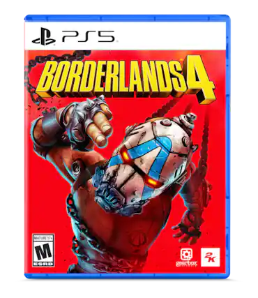 Borderlands 4 is a mature game rated 17+ by the ESRB, and it is developed by Gearbox Software. The game is available on the PS5 console. - M (Mature 17+)