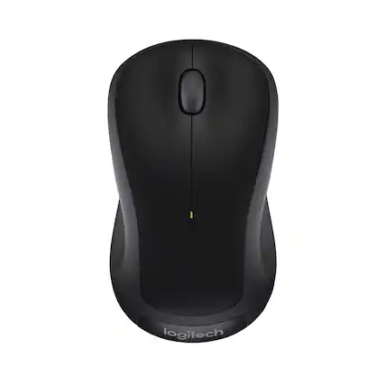 Front. Logitech - M310 Wireless Optical Ambidextrous Mouse - Black.