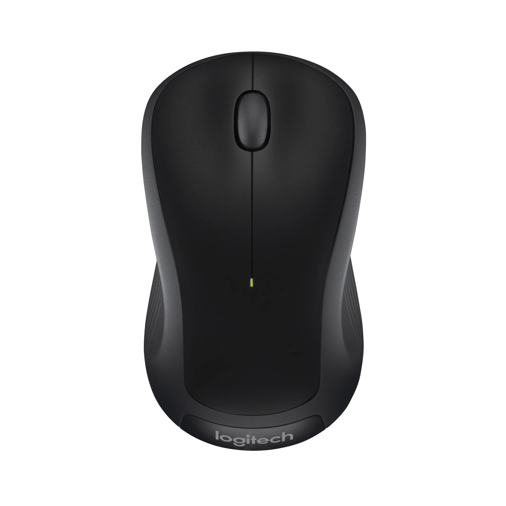 Front. Logitech - M310 Wireless Optical Ambidextrous Mouse - Black.