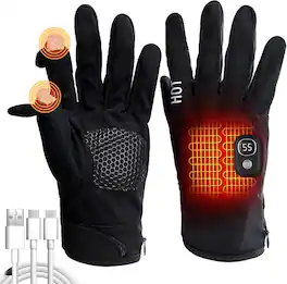 Cozy Serene - Rechargeable Electric Heated Winter Gloves for Men & Women, Smart Temperature/Battery Display - default