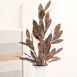 Angle. BreeBe - Gleaming Bronze Laurel Spray - 28" - Bronze.