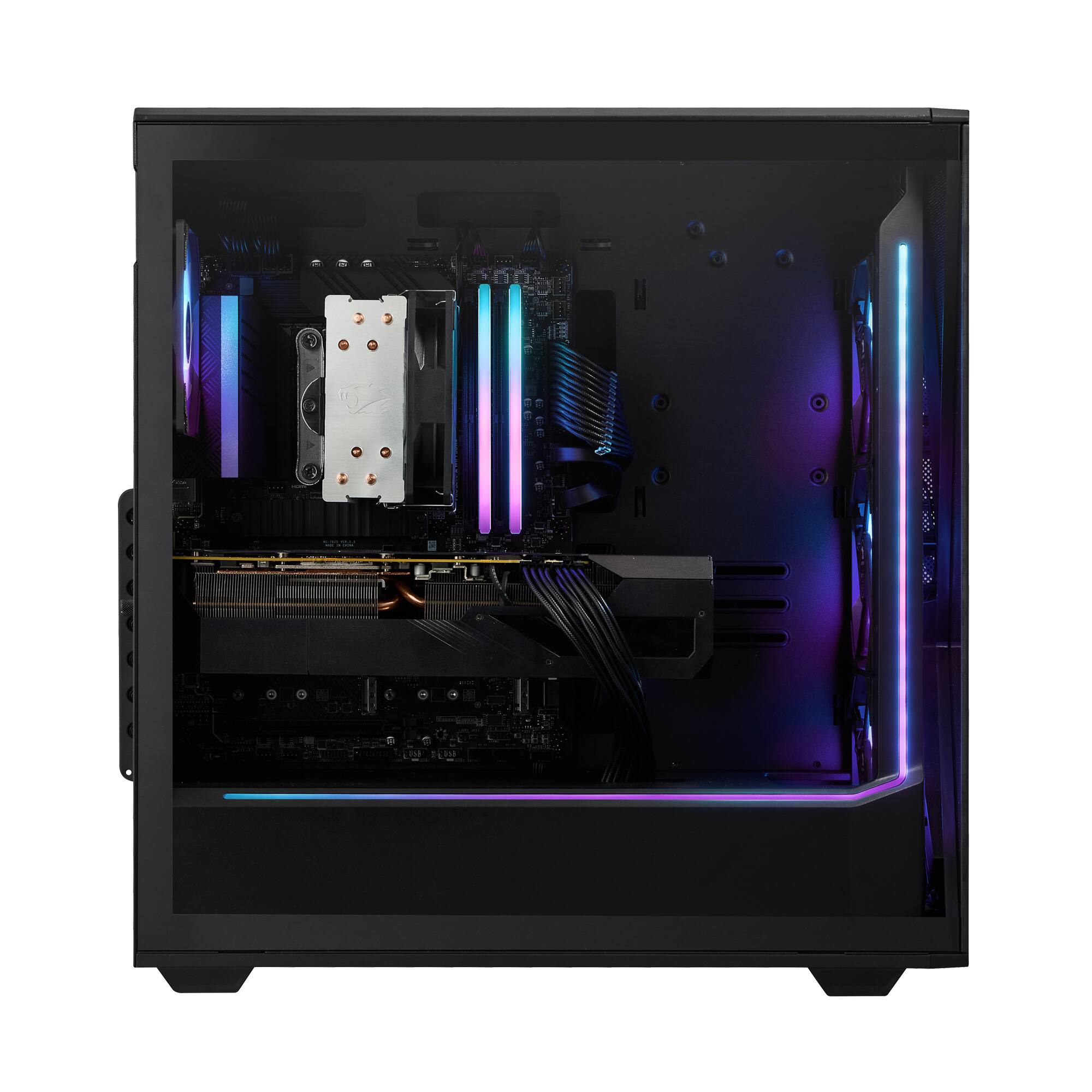 Left. iBUYPOWER - iBUYPOWER - Slate Black Gaming Desktop PC - AMD Ryzen 7 7700, NVIDIA GeForce RTX 5060 8GB, 32GB DDR5 RGB,1TB NVMe SSD - Black.