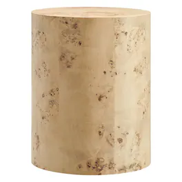 Modway - Cosmos 16" Round Burl Wood Side Table - Pink