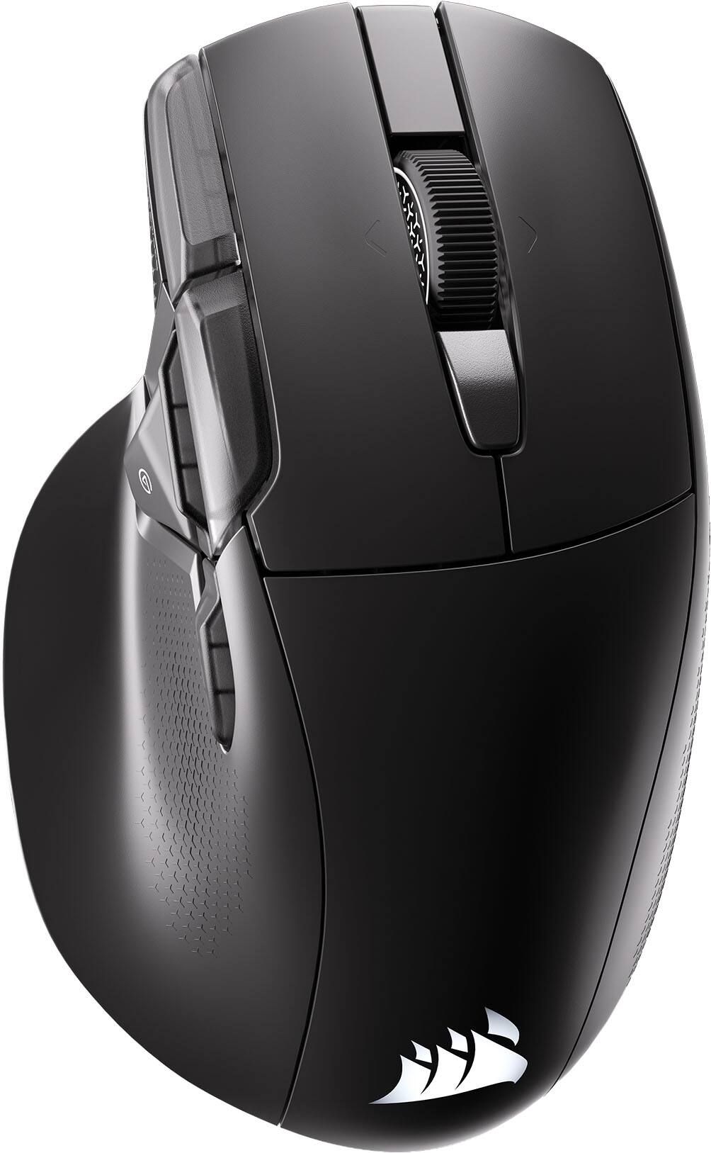 Front. CORSAIR - NIGHTSWORD v2 WIRELESS SD Stream Deck Gaming Mouse - Black.