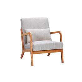 Ecooso - Mid-Century Modern Accent Armchair, Pillow Upholstered, Solid Wood Frame - Beige