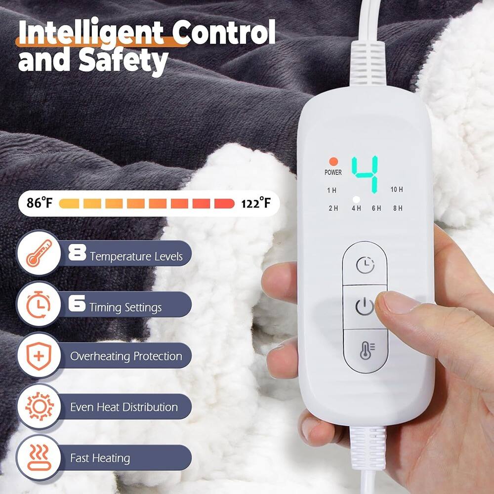 Intelligent Control and Safety

86°F 122°F

8 Temperature Levels

6 Timing Settings

Overheating Protection

Even Heat Distribution

Fast Heating