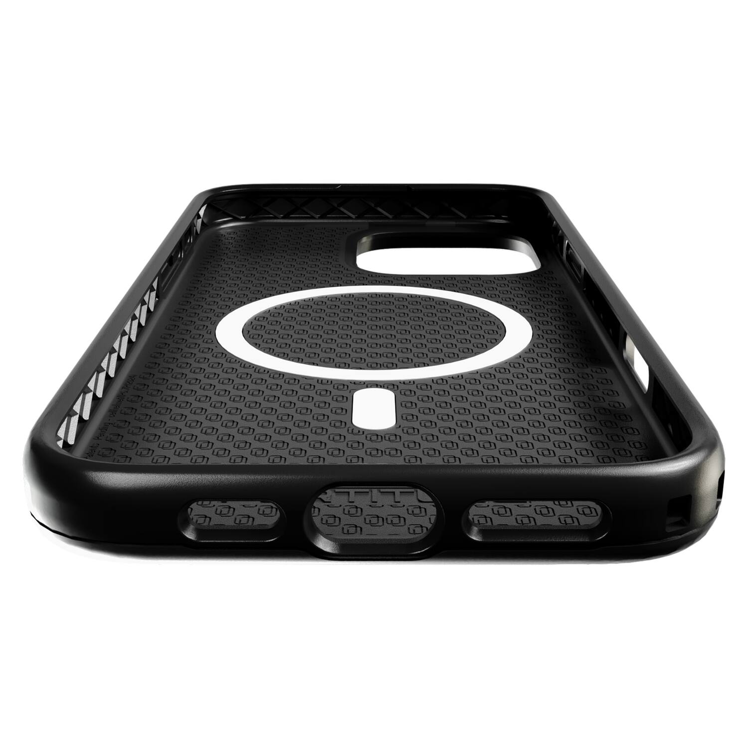 Angle. Cellhelmet - Fortitude Series Case for iPhone 16 Pro Max - Onyx Black.