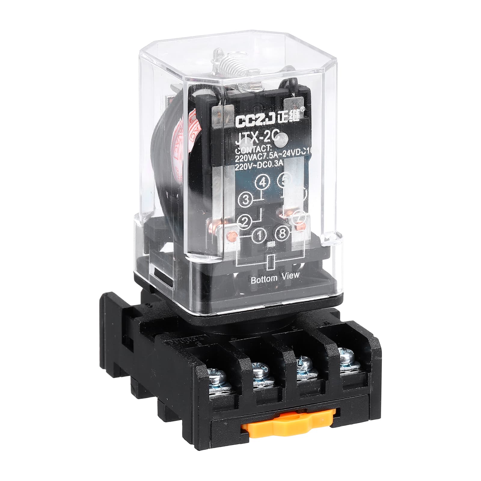 Unique Bargains - DPDT Electromagnetic Power Relay, AC 220V Coil 10A, 8 Pin MK2P-I Small Relay with Socket Base, 2NO/2NC JTX-2C - Black price history on PriceWatchPro