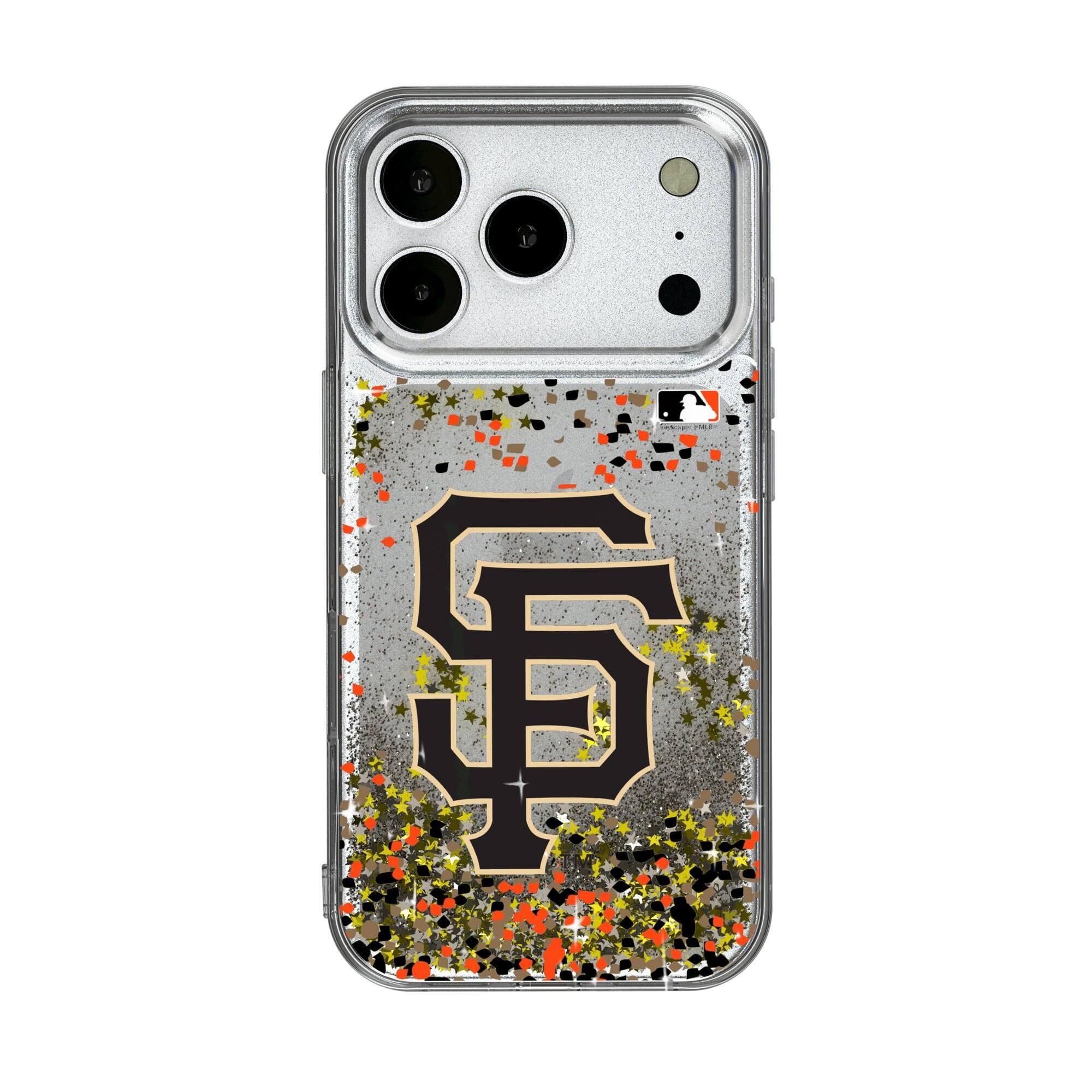 Front. Keyscaper - San Francisco Giants Glitter Confetti iPhone Case - 14 Pro Max - Multicolor.