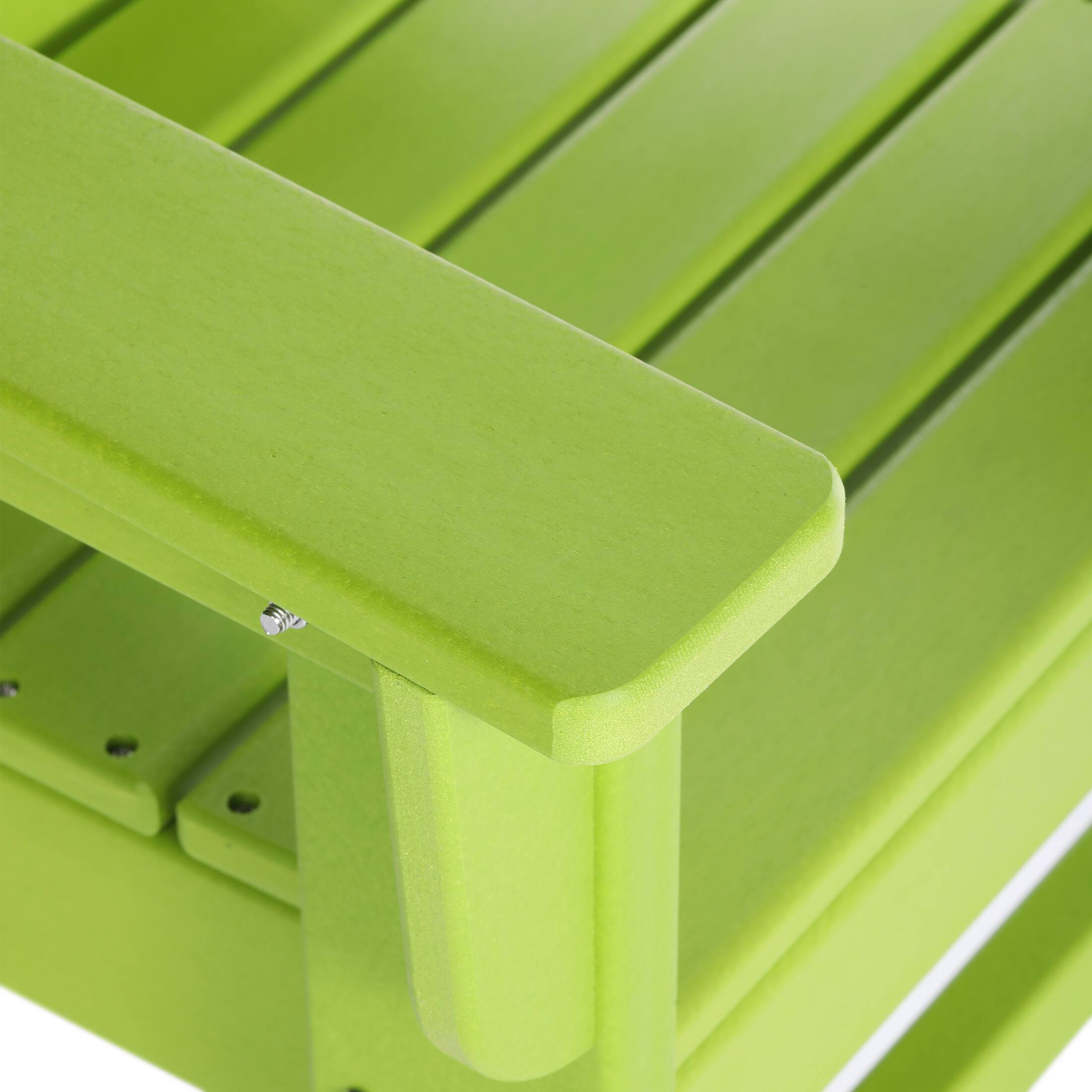 Alt View 3. WestinTrends - WestinTrends Malibu 2-Piece Kids Outdoor HDPE Adirondack Chair With Square Side Table Set - Lime.