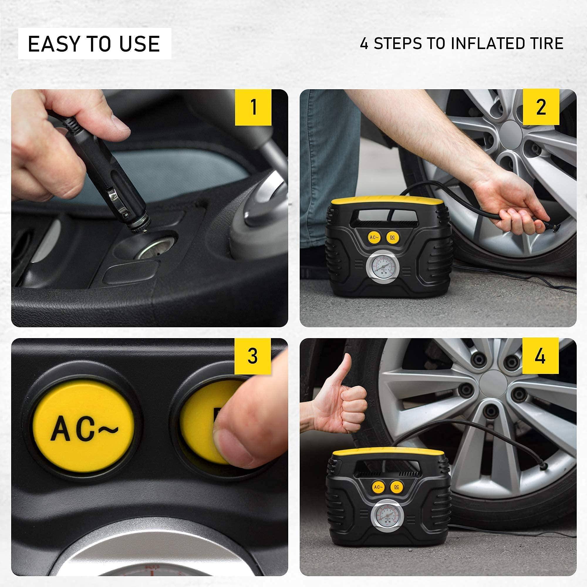 EASY TO USE

4 STEPS TO INFLATED TIRE

1

2

3

4
