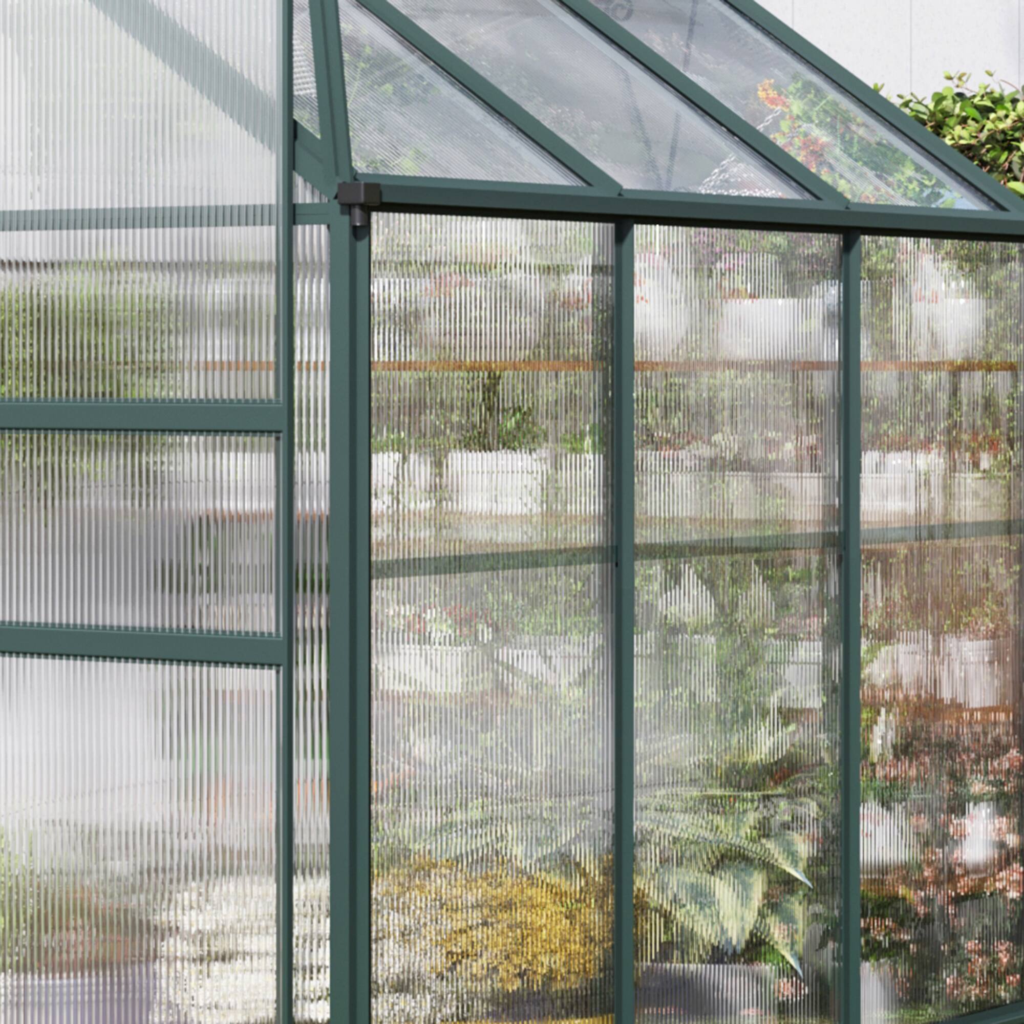 Alt View 8. Outsunny - 14 Piece Pack of Polycarbonate Greenhouse Panels, 4' x 2' x 0.16" Twin-Wall Polycarbonate Panels - Clear.