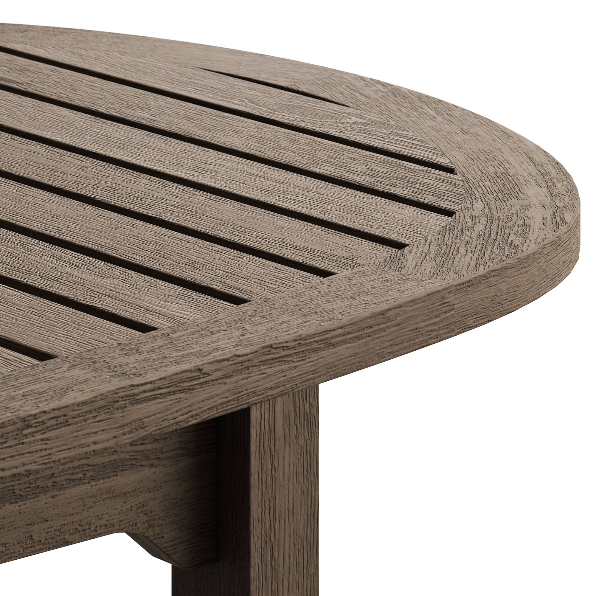Alt View 8. Modway - Saratoga Oval Outdoor Patio Teak Wood Coffee Table by Modway - Weathered Gray.