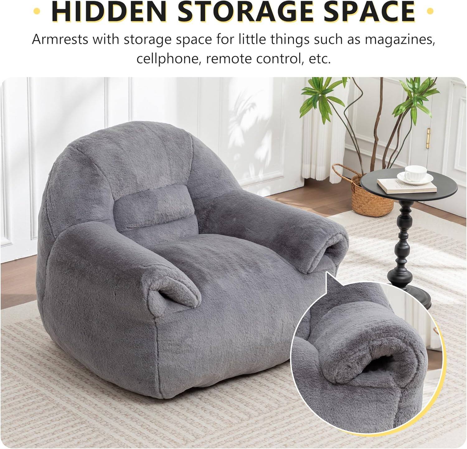 HIDDEN STORAGE SPACE  
Armrests with storage space for little things such as magazines, cellphone, remote control, etc.
