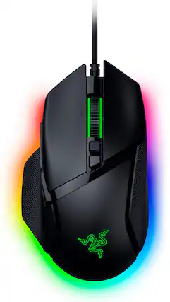 Front. Razer - Basilisk V3 Optical Gaming Mouse with HyperScroll Tilt Wheel - Black.