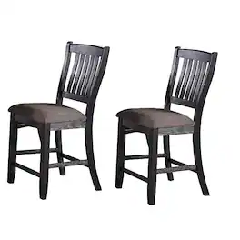 Manhattan Lane - Chair with High Slatted Back Design, Set of 2 - Brown