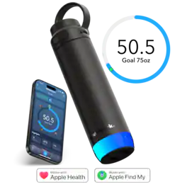 Hidrate - 21 oz HidrateSpark PRO 2 Smart Water Bottle - Health & Wellness Tracker - Apple Health - Smart Ring & Watch Compatible - Black