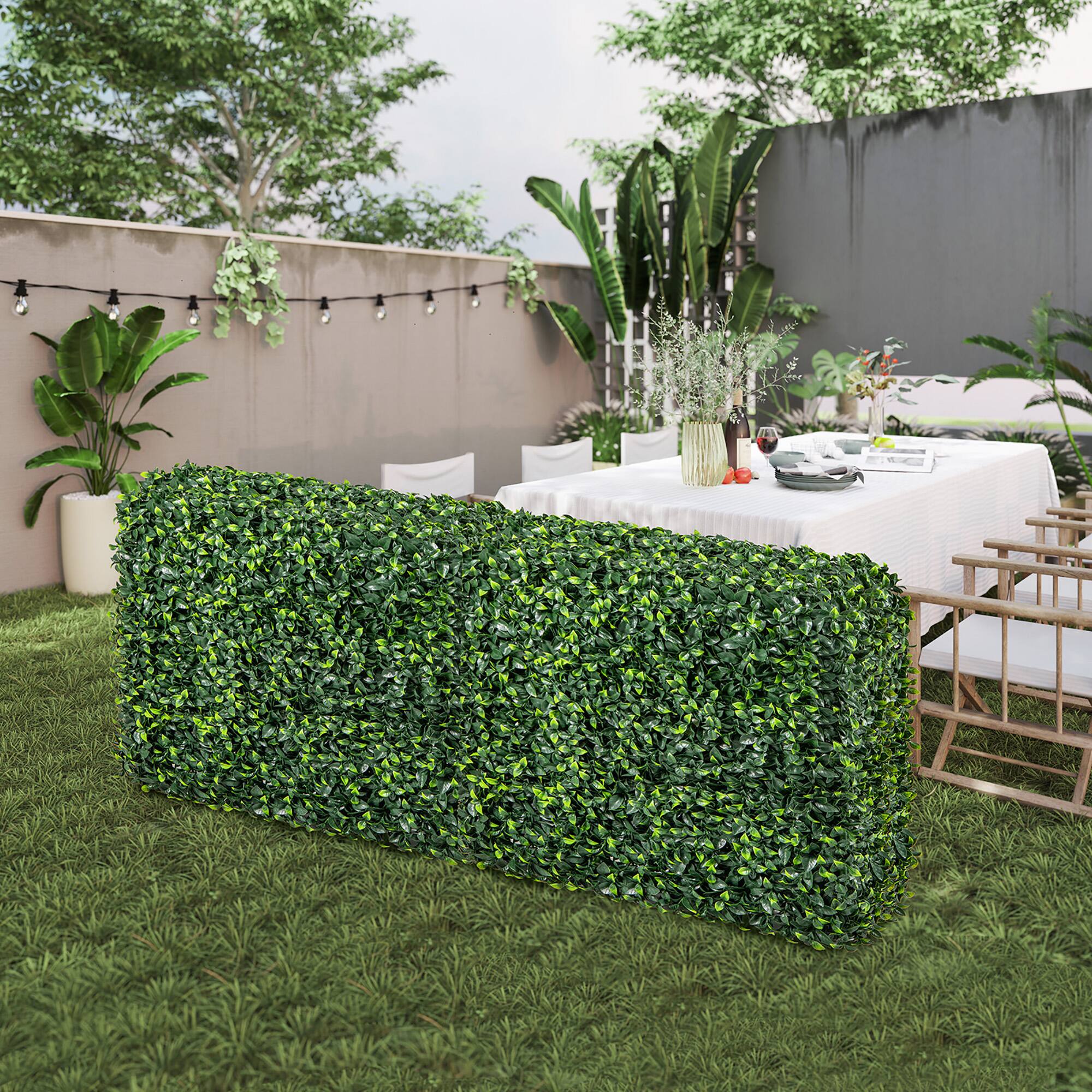Alt View 4. Gymax - Gymax Artificial Plant Wall w/ Realistic PE Leaves Zip Ties Decoration 36'' x 15'' x 34'' - Green.