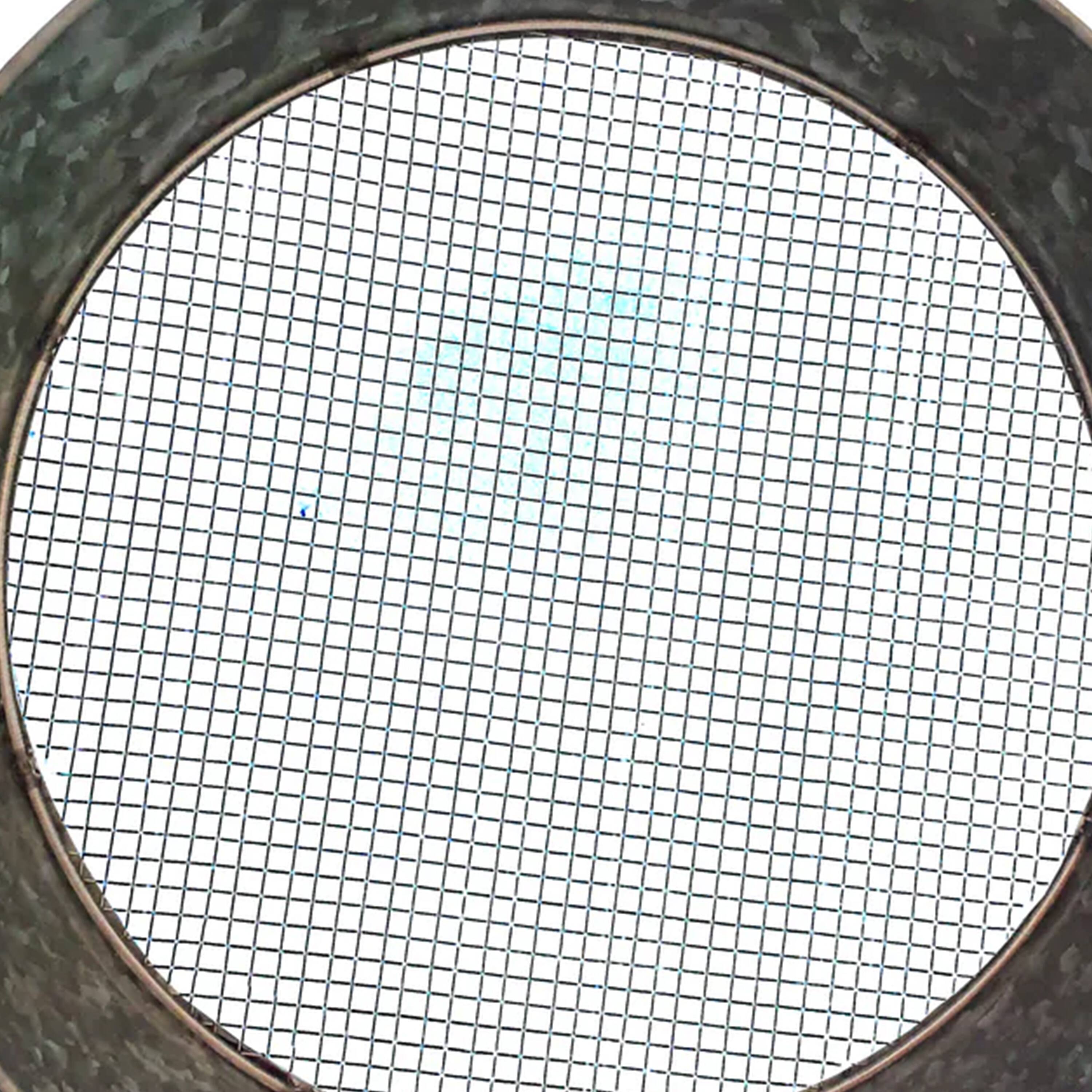 Alt View 5. Manhattan Lane - Round Galvanized Steel Compost Sifter with Wire Mesh Design Base - Silver.