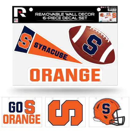 R
REMOVABLE WALL DECOR
6-PIECE DECAL SET
SYRACUSE
ORANGE
GO S
ORANGE
UP
S
