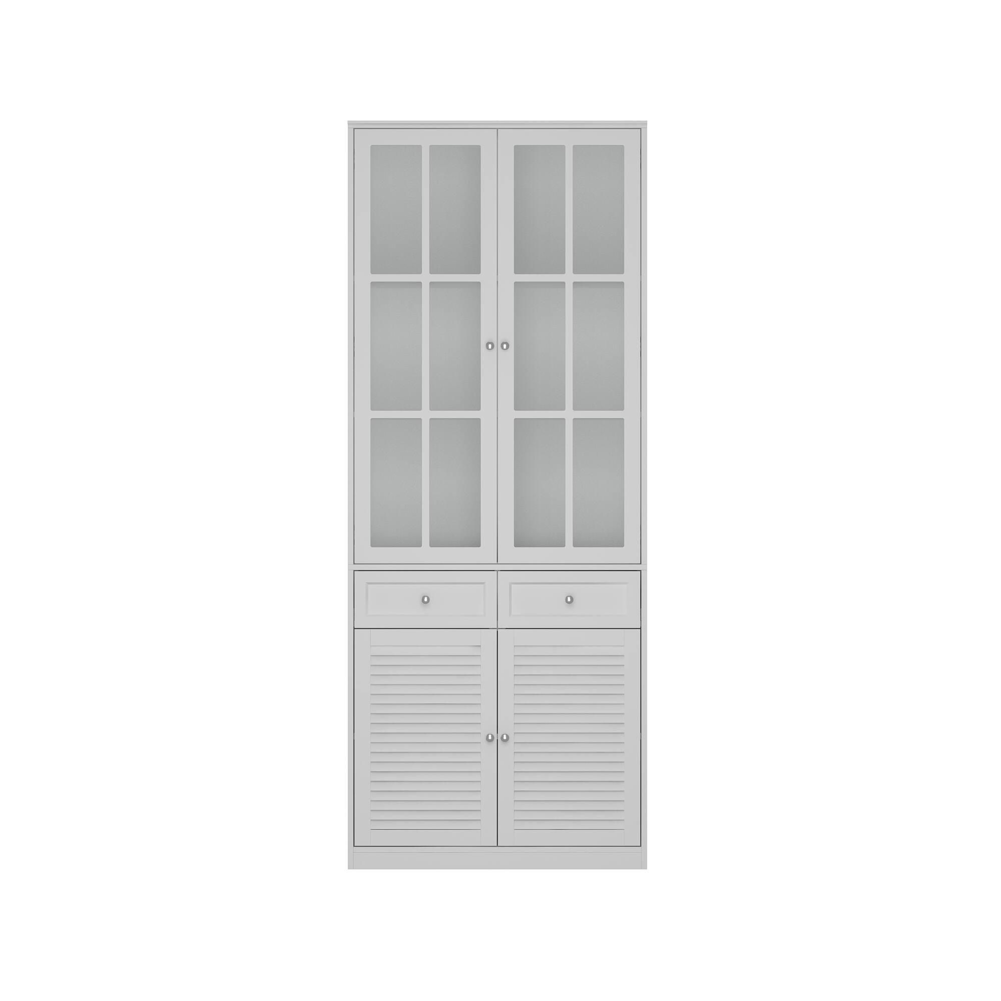 Alt View 9. Famapy - Glass Door Bookshelf with Drawers and Adjustable Shelves – Home Storage & Display Organizer - White.