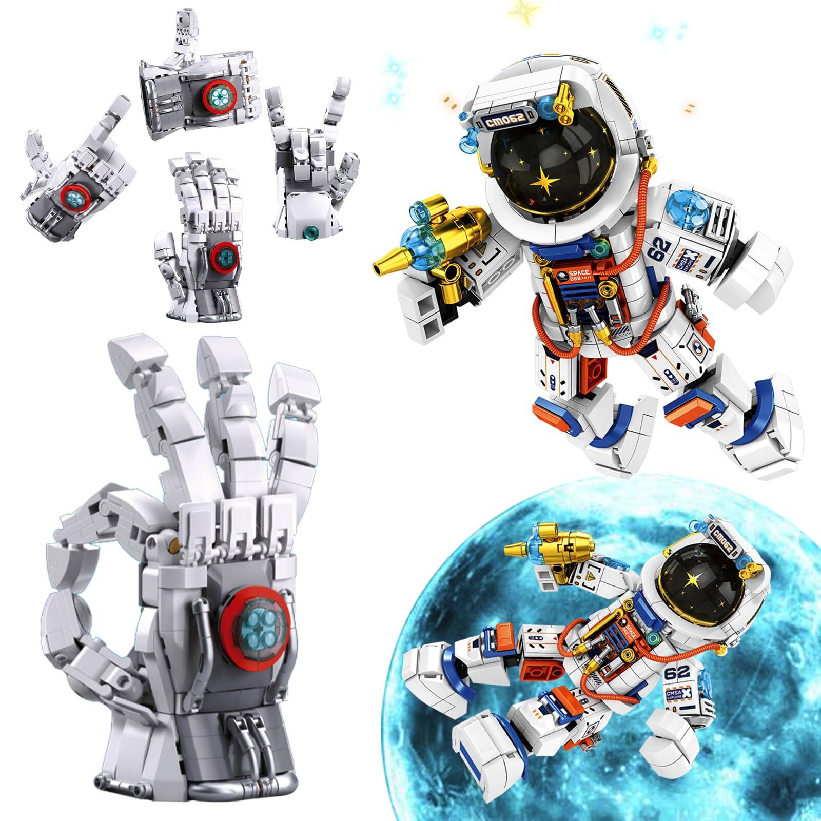 EZTW1 2 Space Building Kit Astronaut Man Glove Set Cool Flexible ...