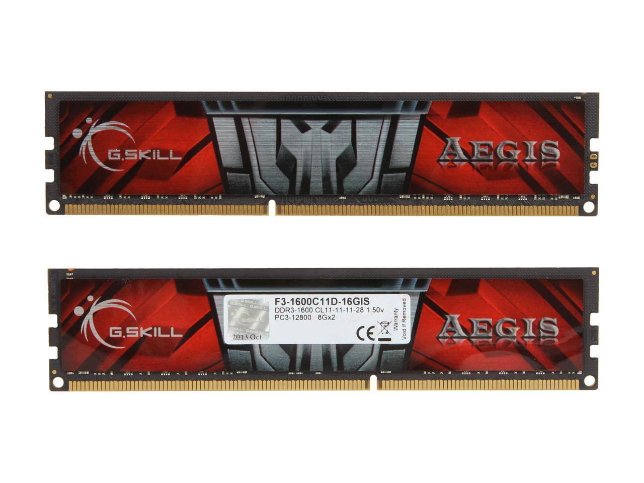 G.SKILL AEGIS  
F3-1600C11D-16GIS  
DDR3-1600 CL11-11-11-28  
1.50V  
8GBx2  
Warranty Void If Removed  
2013 Oct  
CE