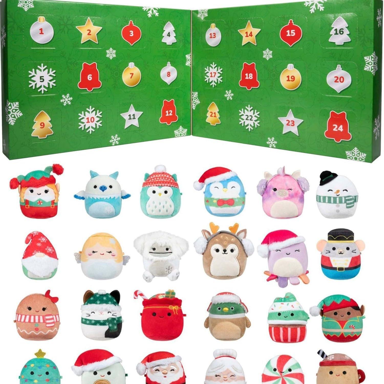 Front. Auledio - 1 PC Christmas Advent Calendar Blind Box - 24 Days Surprise Holiday Countdown, Festive Animal Ornaments (Green) - Green.