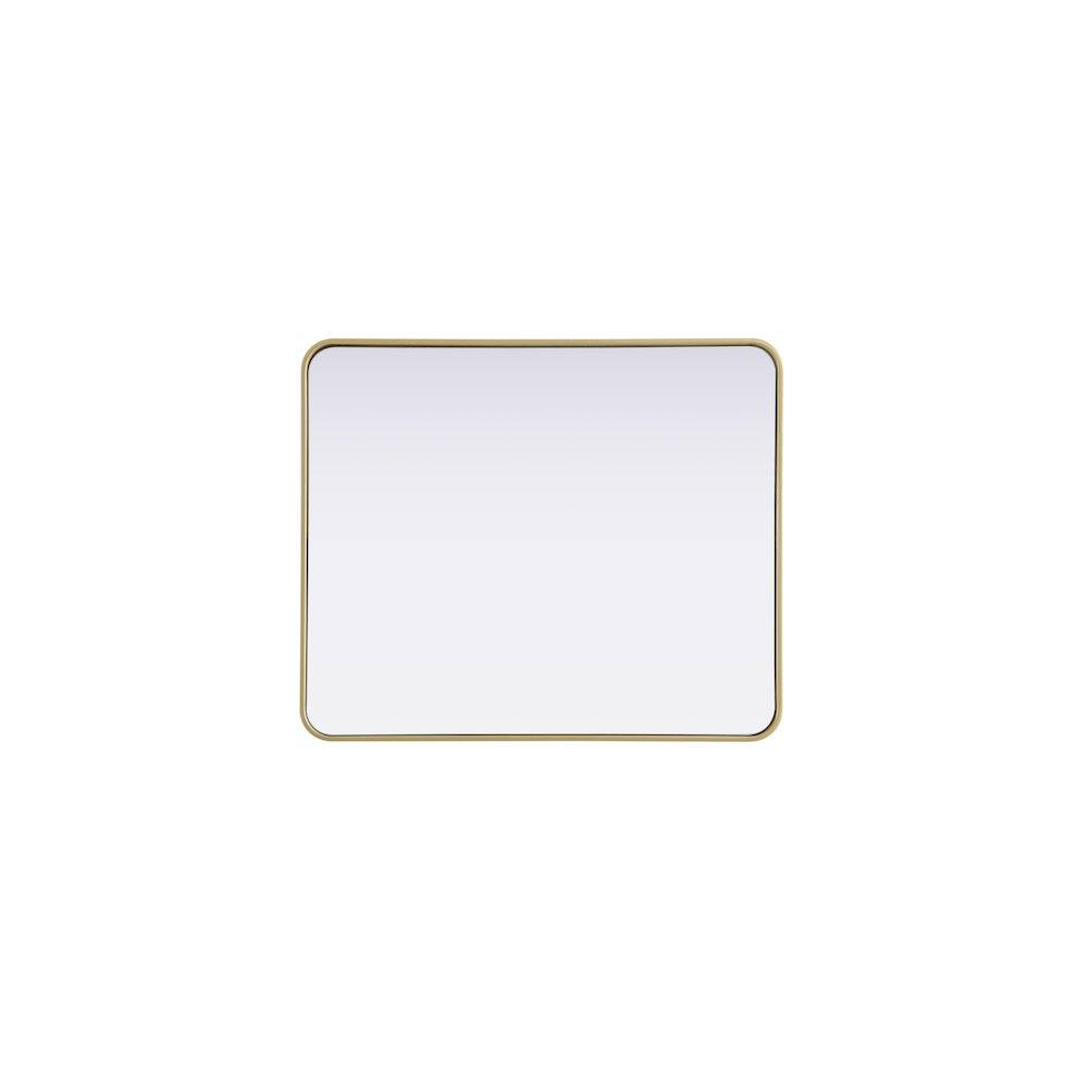 Alt View 4. Elegant Decor - Contour Metal Rectangle Mirror 30x36 in Brass - Brass.