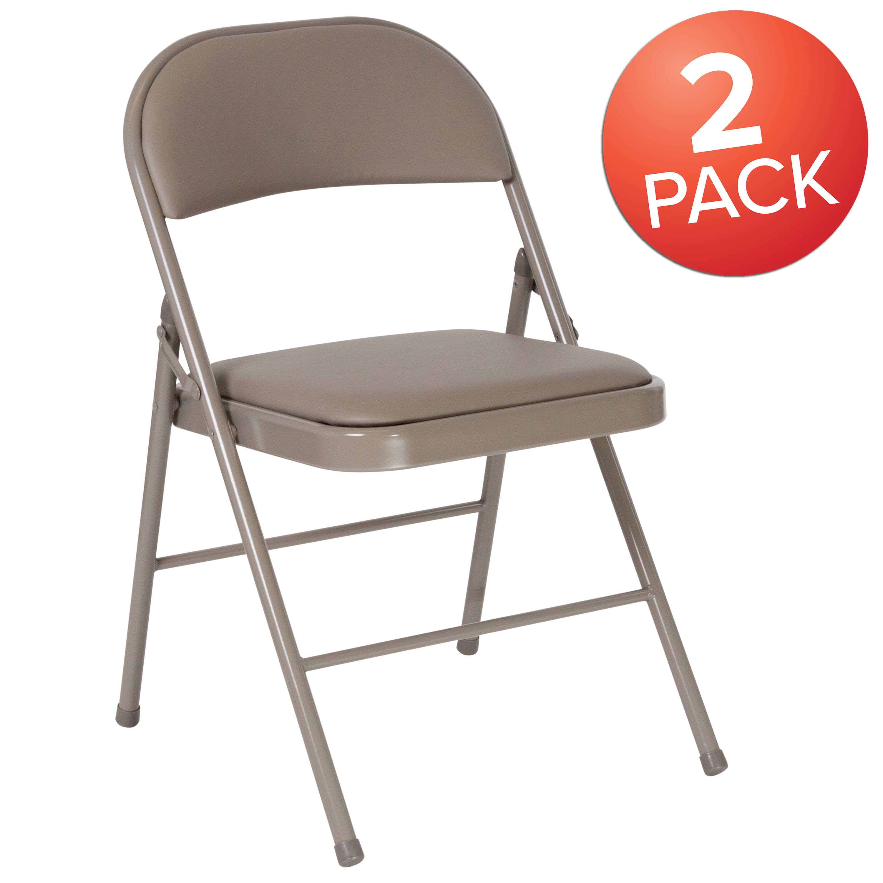Alt View 1. Emma + Oliver - 2 Pack Home & Office Portable Vinyl Folding Metal Event Chair - Gray.