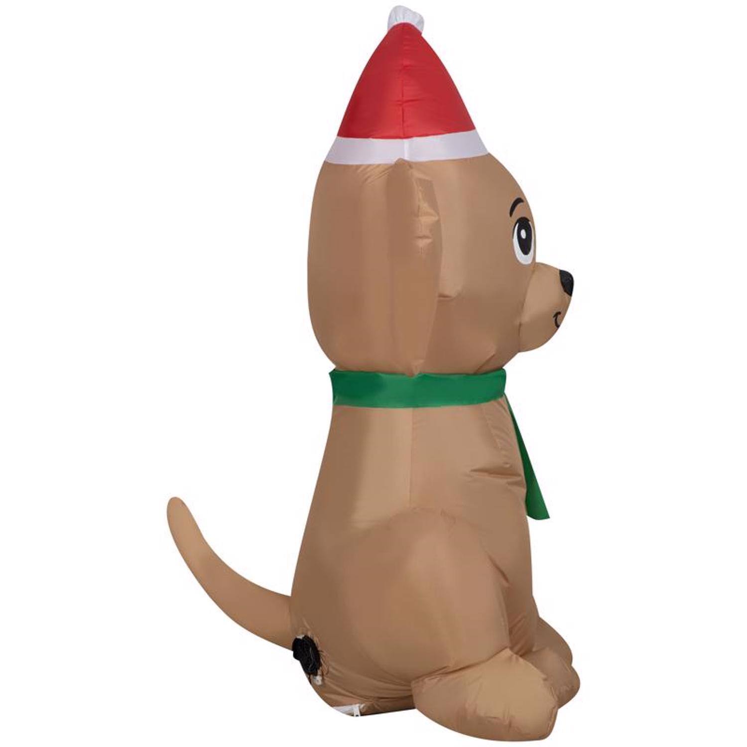 Left. Gemmy - Gemmy Airblown Christmas Inflatable Golden Retriever 42 in. Inflatable - Multicolored.