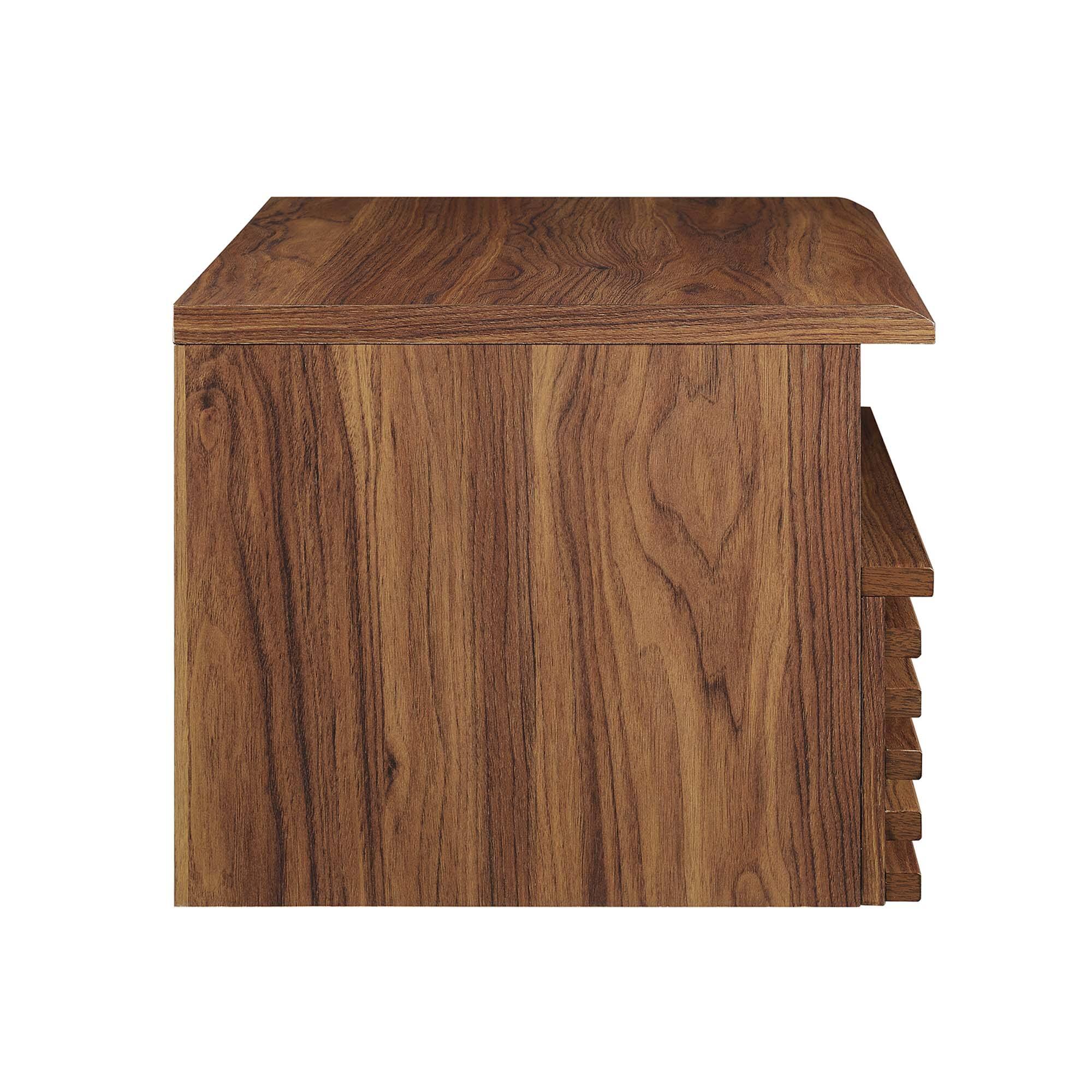 Alt View 2. Modway - Render Wall-Mount Nightstand by Modway - Walnut.