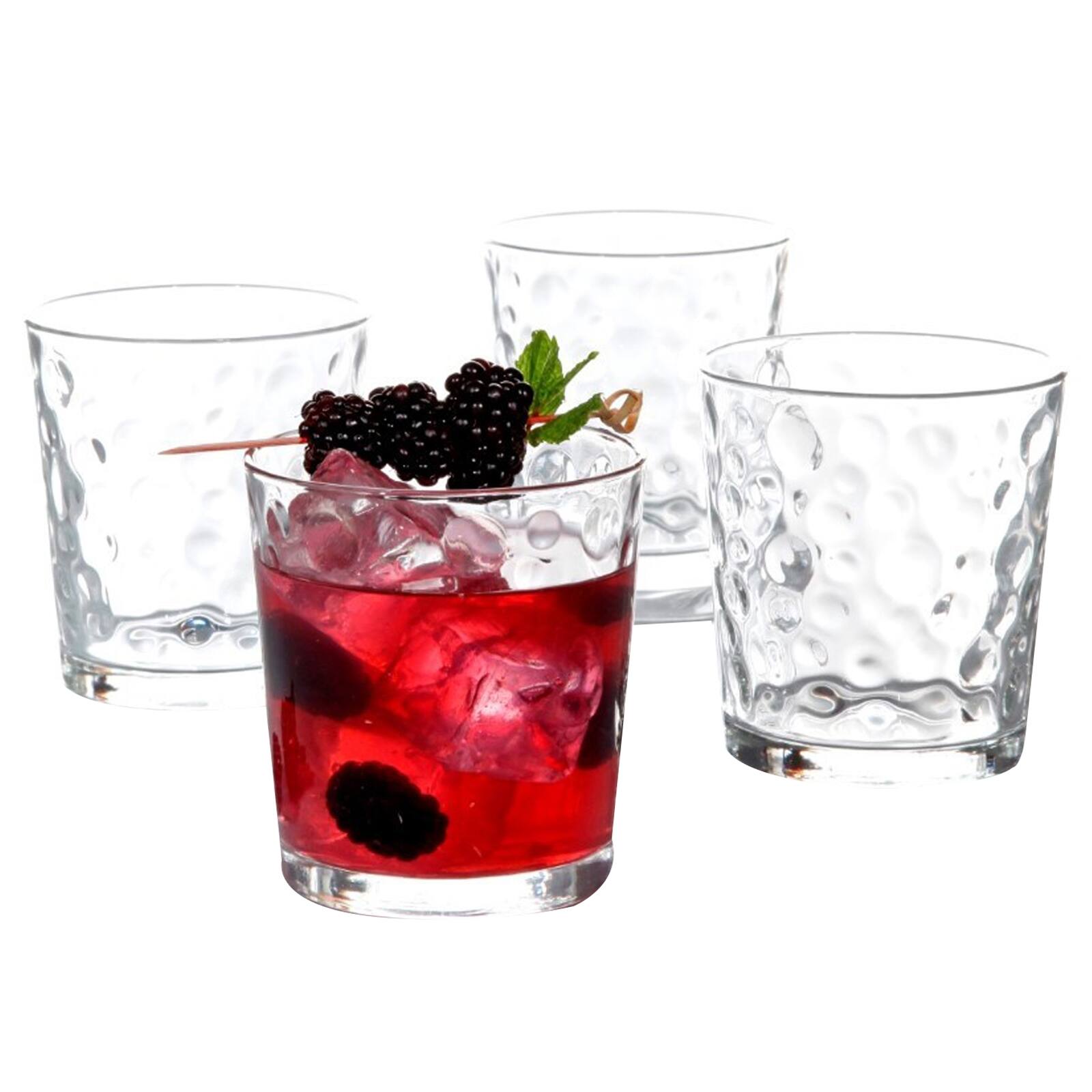 Alt View 3. Gibson - Gibson Home Great Foundations 4 Piece 13 oz. Double Old Fashioned Glass Set, Bubbles Pattern - Assorted.