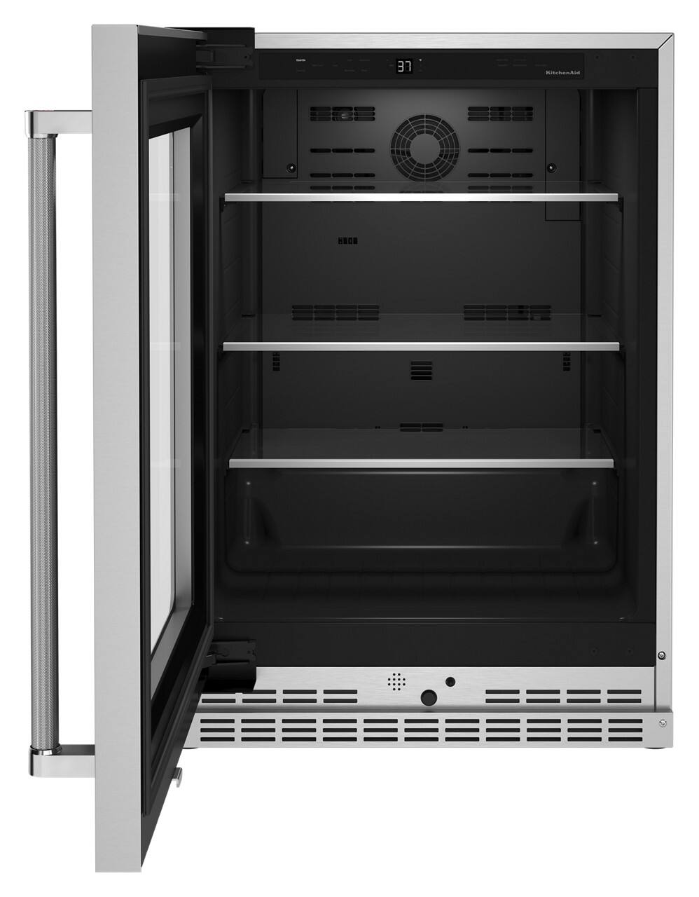 Left. KitchenAid - 5.2 Cu. Ft. Built-In Mini Fridge - Stainless Steel.