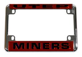 Rico Industries - Texas El Paso Miners Chrome Motorcycle, RV or Trailer License Plate Frame - Multi
