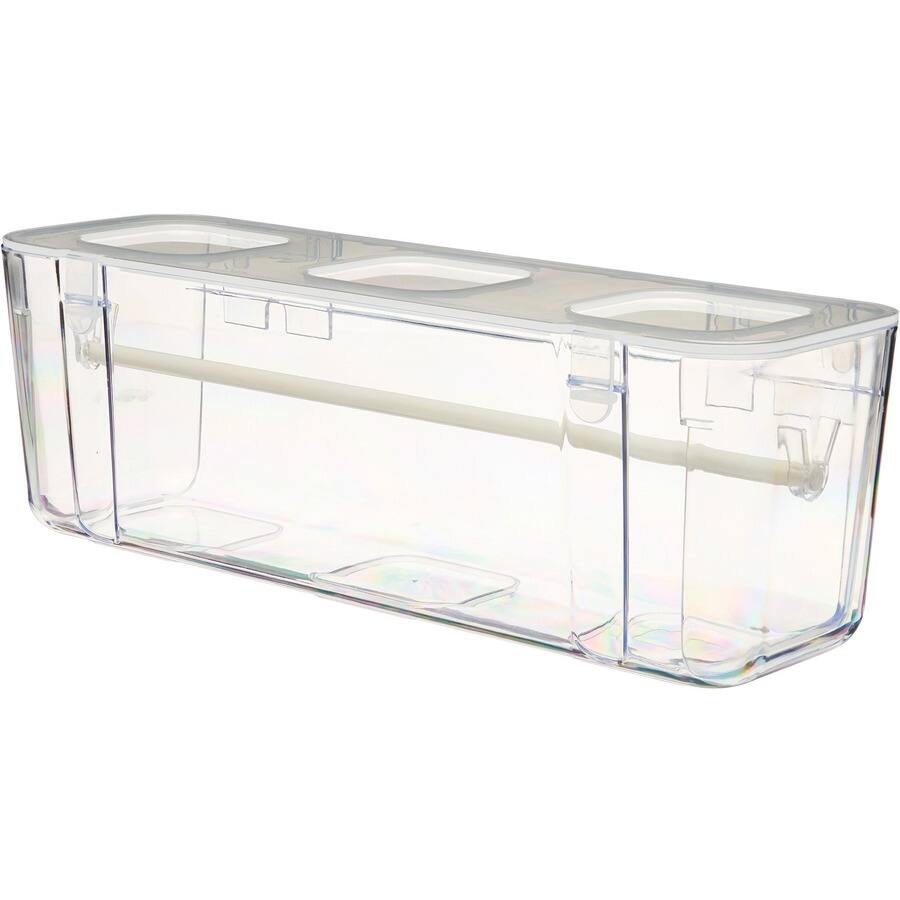 Angle. Deflecto - Deflecto Ribbon Dispenser 4.40" x 13.30" x 4.20" Desktop Lid Portable Stackable Wall Mountable Clear  Polypropylene - Clear.