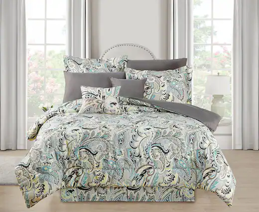 Front. Kathy Ireland - Kathy Ireland 10 Piece Bed in a Bag Comforter Set - Olivia.