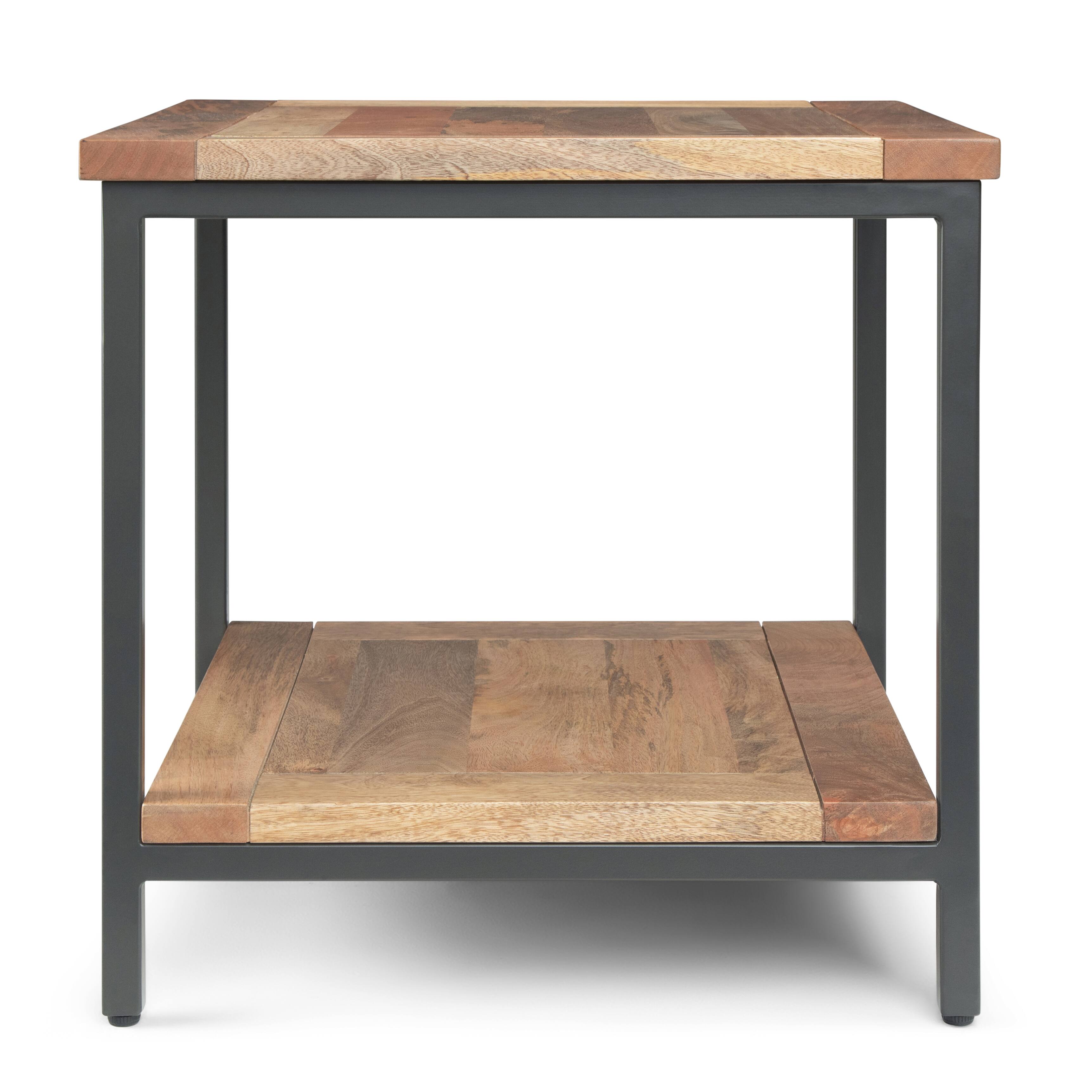 Left. Simpli Home - Skyler SOLID MANGO WOOD and Metal 22 inch Wide Square Industrial End Table in Natural - Natural.