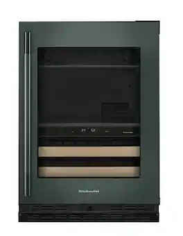 KitchenAid - 24" Beverage Center with Glass Door and Wood-Front Racks - Juniper
