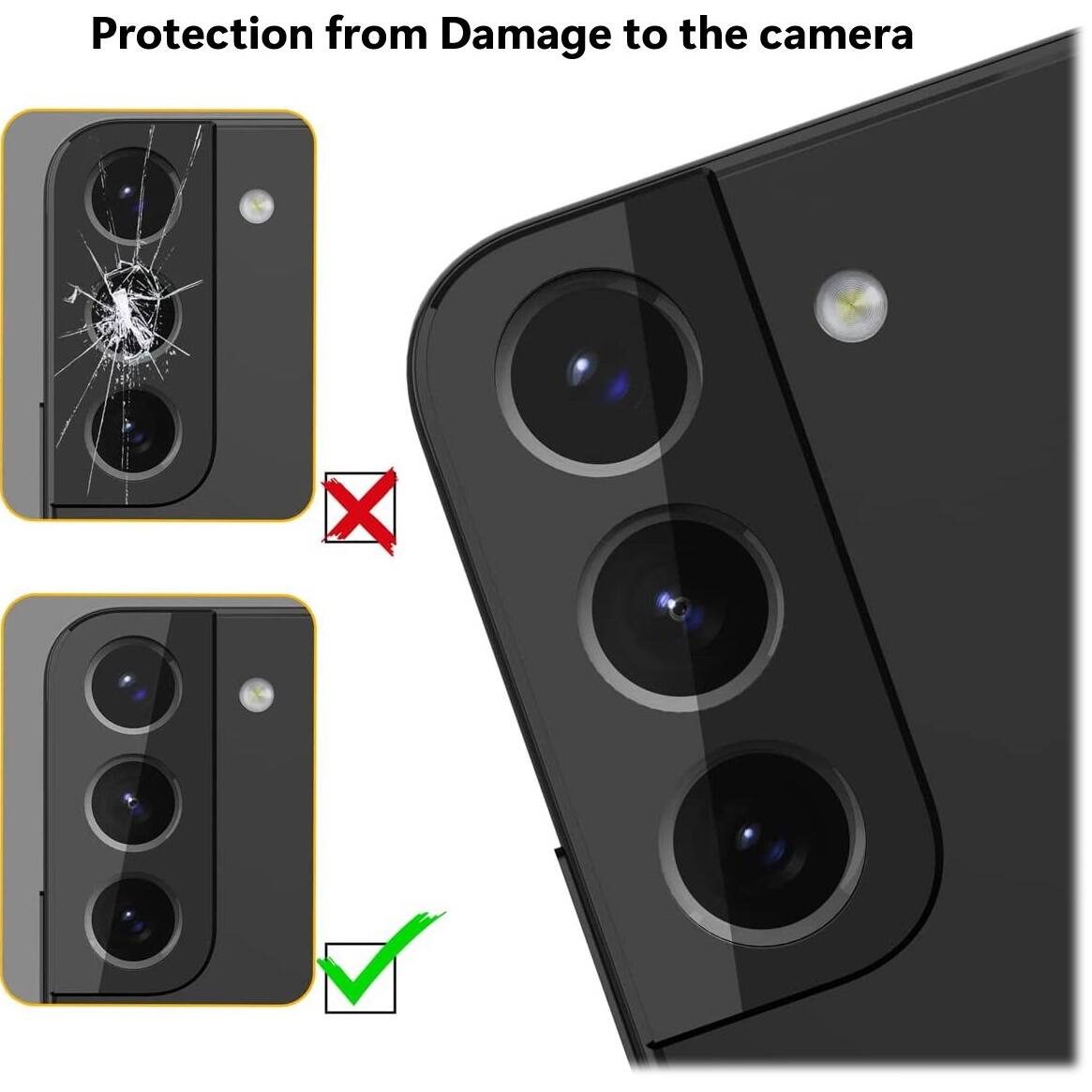 Alt View 11. SaharaCase - ZeroDamage Camera Lens Protector for Samsung Galaxy S22+ (2-Pack) - Black.